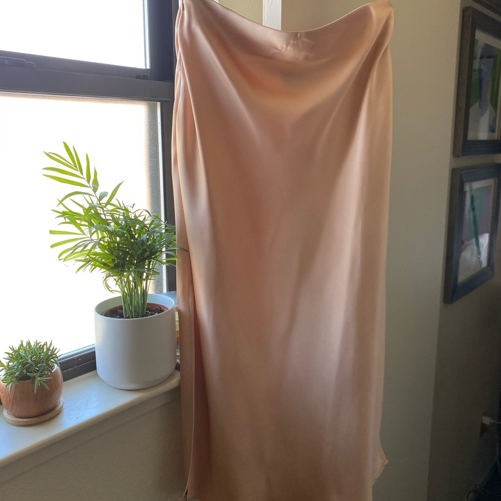 Silk midi skirt